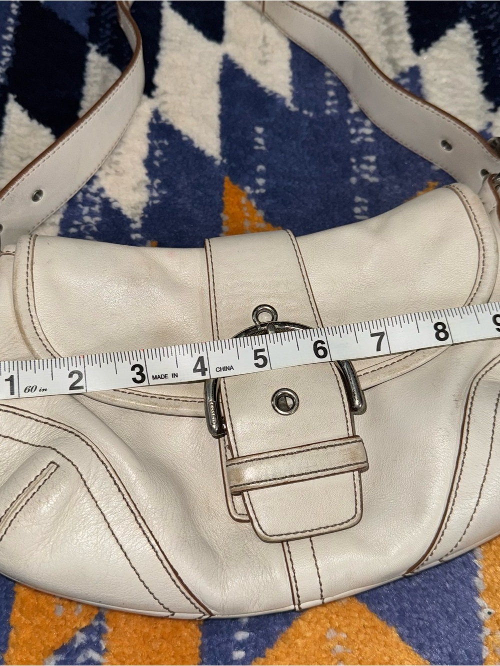 Vintage Y2K 2000s Coach White Mini Soho Leather Shoulder Bag ink stain - Picture 14 of 15